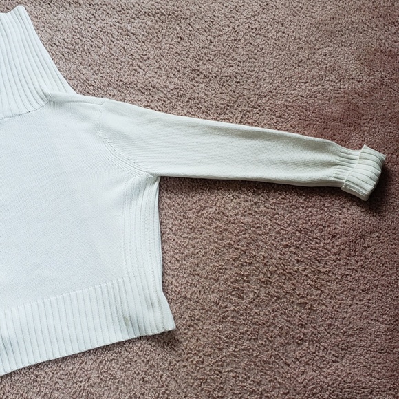 Womens White Knitted Large Button Cardigan Ellemenno - Picture 14 of 16